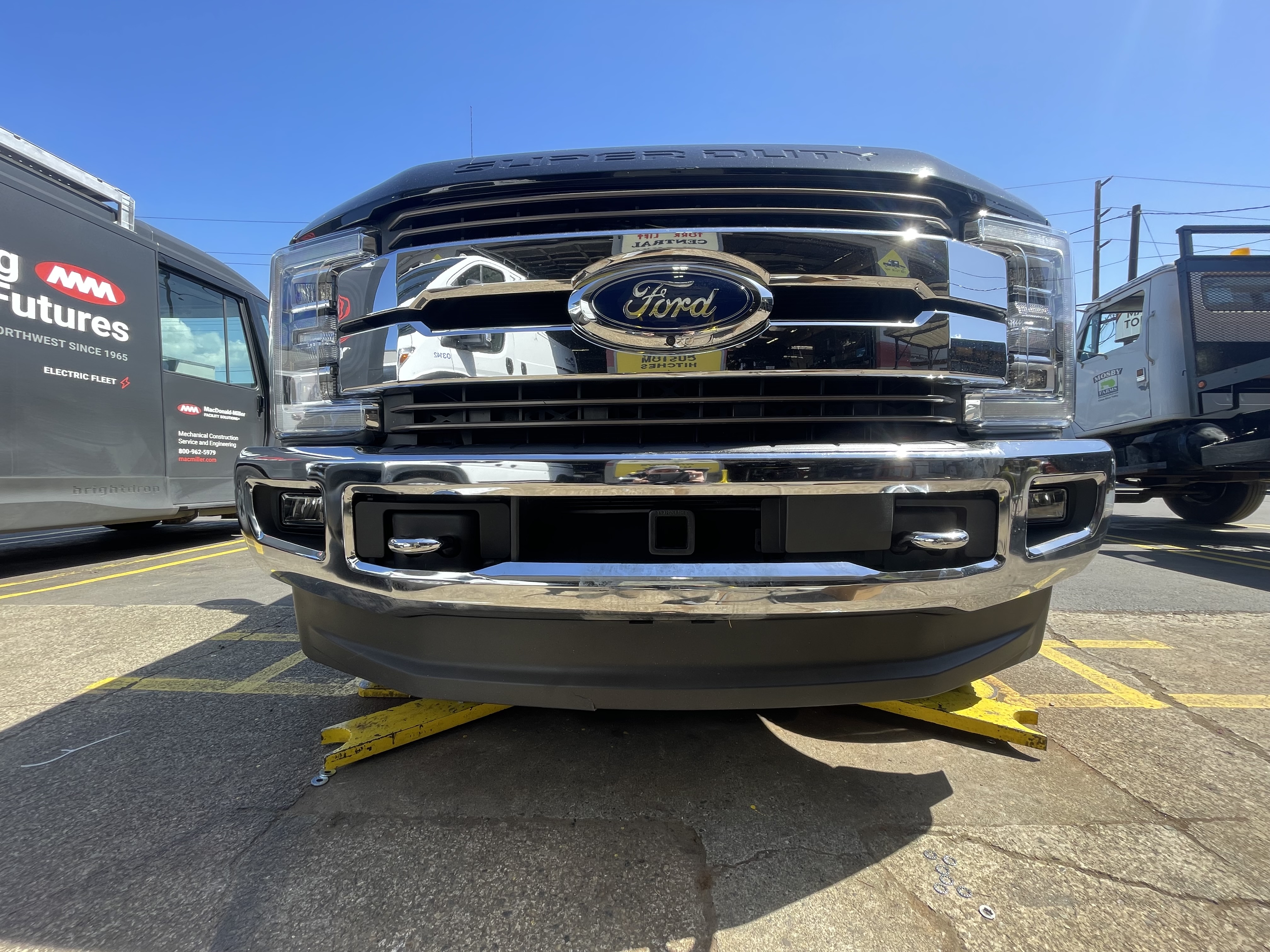 Truck trailer hitch installation